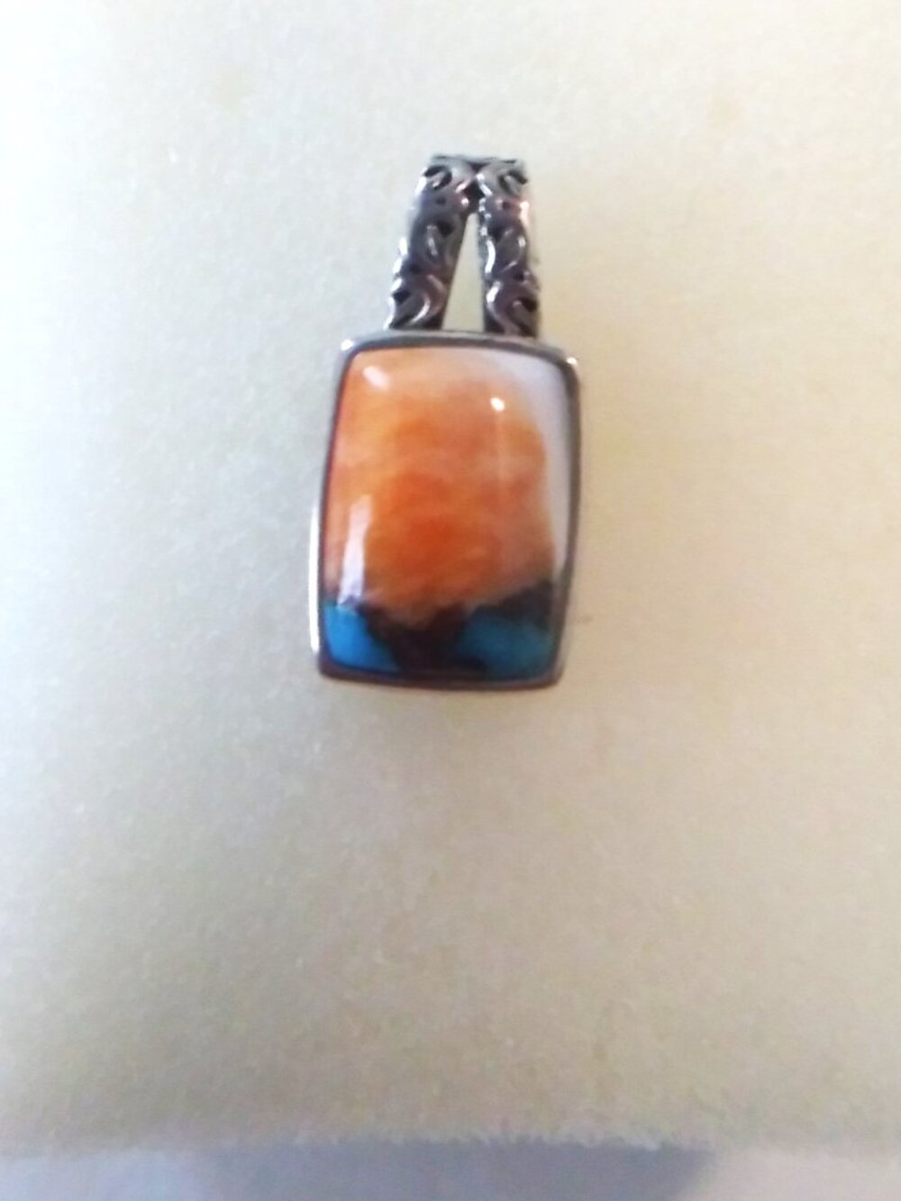 Spiny Oyster Blended with Turquoise Silver Pendant